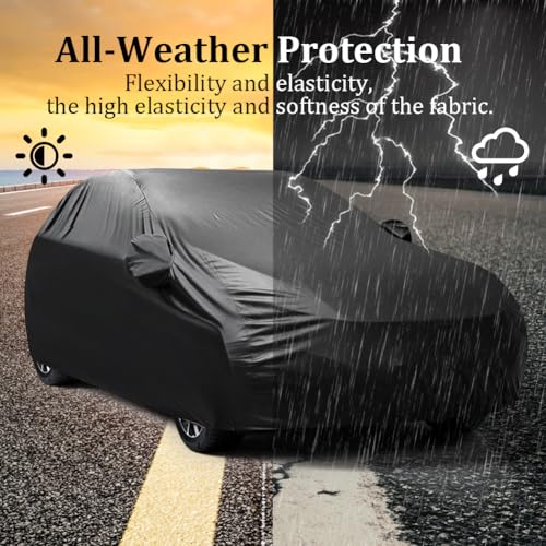 Image of Car Cover Compatible with Porsche Cayenne Waterproof Soft Stretch Full Cover Protection for Automobiles for Dust-Proof, Underground Garage, Car Show,Indoor and Outdoor Use, Fits up to 198 inches