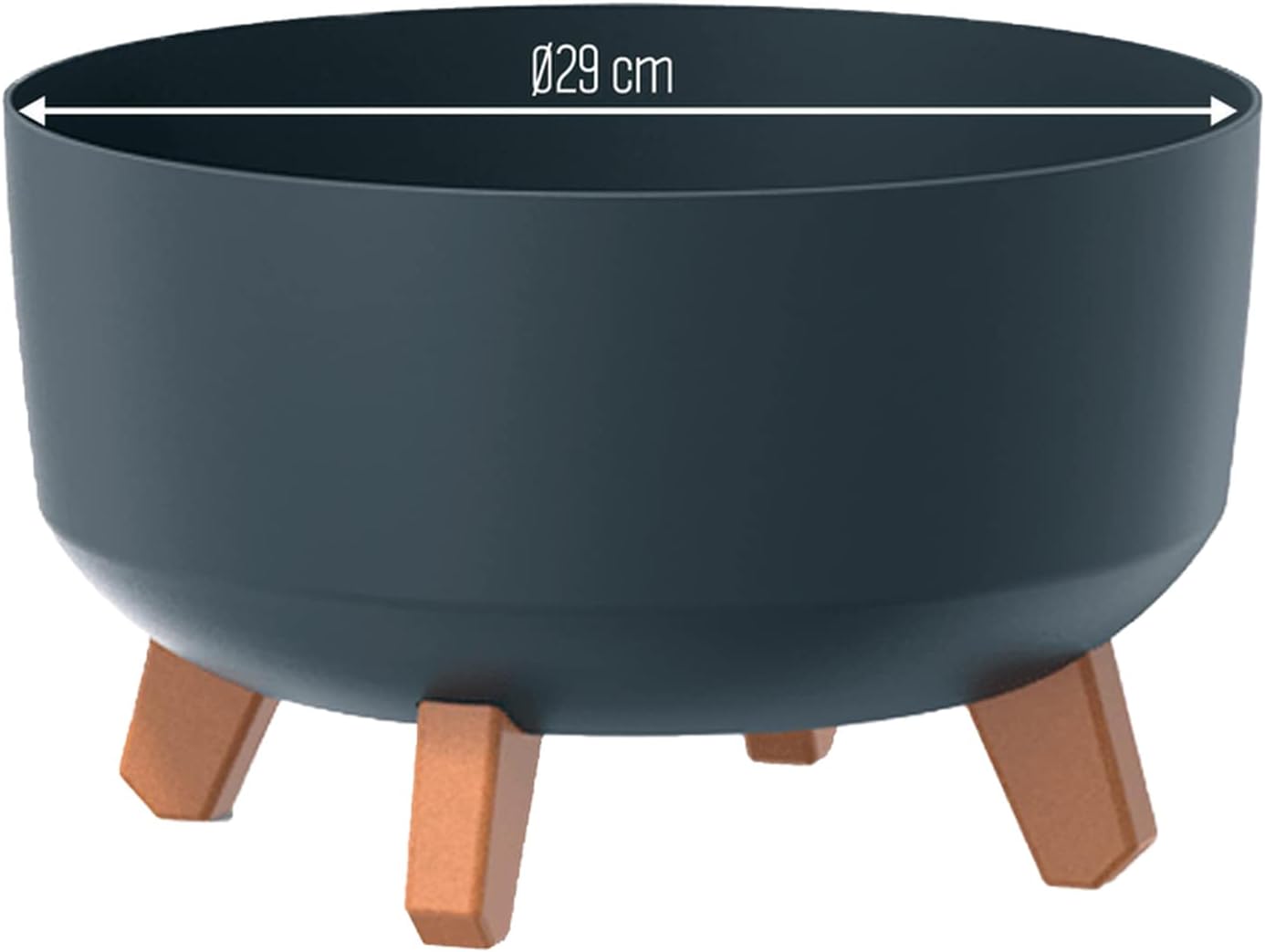 Prosperplast Flower Pot with feet, Charcoal, Ø 29 cm