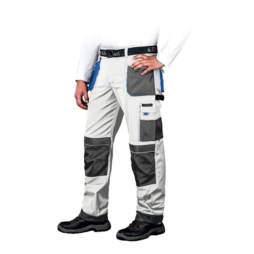 Leber&Hollman LH-FMN-T_WSN54 Pantalon de Protection Blanc/Gris/Bleu Taille 54