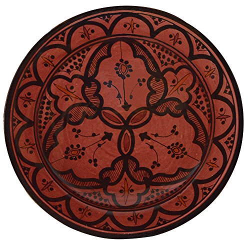 Ceramic Plates Moroccan Handmade Appetizer Tapas Serving Decorative 8 inches Round Red