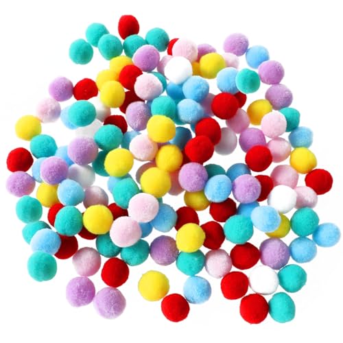 Oruola Lot de 100 pompons colorés de 2 cm pour travaux manuels, vêtements, bijoux pour cheveux, guirlandes, multicolores