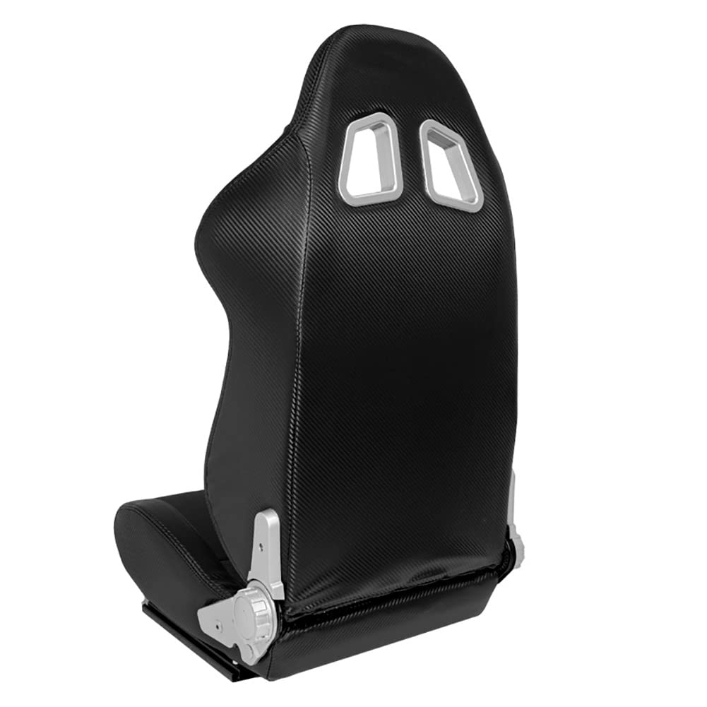 AutoStyle Siège baquet 'DS' - Look-Carboné Simili Cuir - Dossier réglable - incl. glissières
