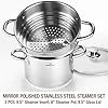 HOMICHEF 3 PCS Whole Food Steamer Set - Nickel Free Stainless Steel Veggie Steam Pot (9.5" Large Vegetable Steamer Insert With Lid, 8" Steam Pot) #2