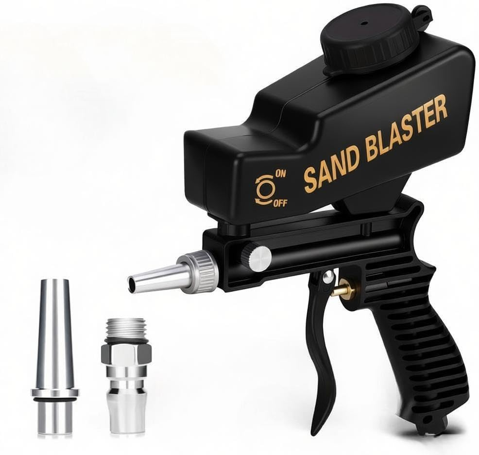 Spray Gun For Stainless Steel Sandblasting Gun 1.5mm Nozzle 800ml per Minute Paint Output 1000ml Capacity Top Suction Pneumatic Electric Spray Gun 220V 400W Efficient Paint Sprayer（Color:Black)