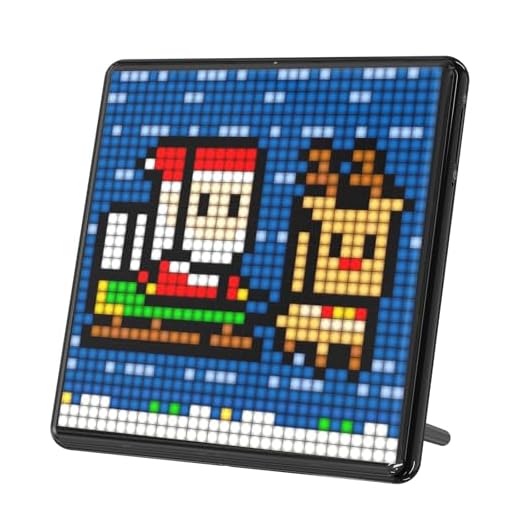 Divoom Pixoo-Max Mehrzweck Digitaler Bilderrahmen, 32 x 32 Programmierbares Pixel Art LED Display für Zimmer Gaming Deko, Fensterschild (Schwarz)