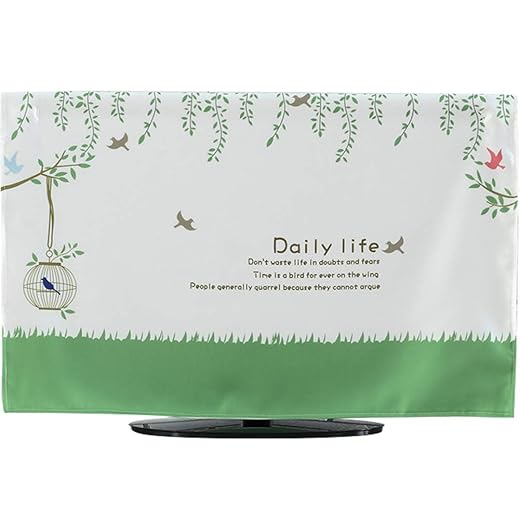 TINTON LIFE Premium Quality Wrinkle Free Polycotton Indoor TV Dustproof Cover Cloth(Bird, 32")