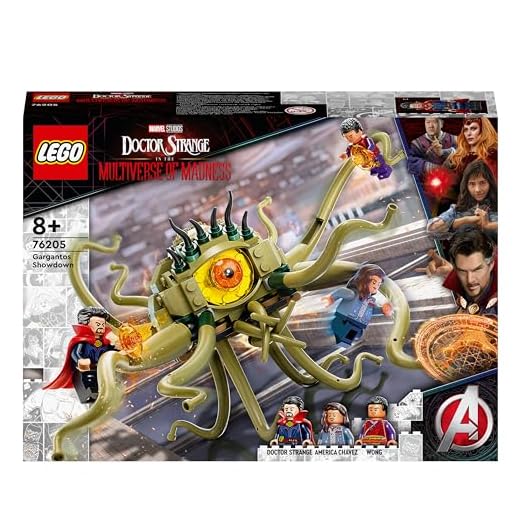 LEGO 76205 Marvel Desafío de Gargantos​, Juguete de Construcción Película, Monstruo Tentáculos Móviles, Mini Figura Doctor Strange, Regalos Reyes