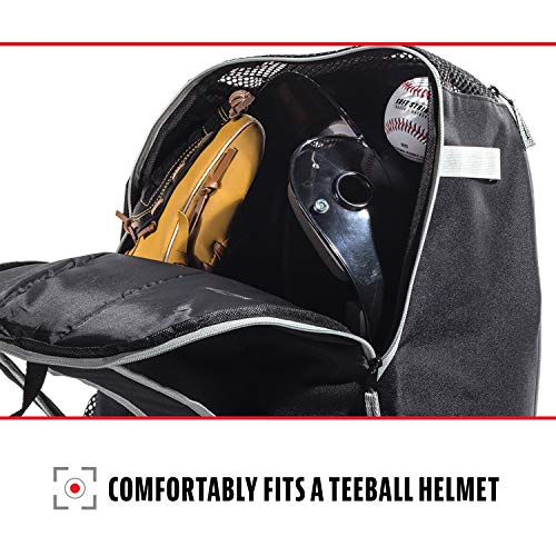 Franklin Sports Kids Baseball Bag - Youth Tball + Baseball Backpack - Boys + Girls Bat Pack For Teeball + Baseball - Youth Baseball Bat + Equipment Bag #TOP2
