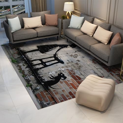 Tapis doux à poils courts 200x300cm pour éviter les glissades au salon