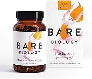 Bare Biology Life & Soul Omega 3 Fish Oil Mini Capsules (previously Lion Heart) - All Round Brilliance for Body, Mind & Soul - Super-Strength/Made from Sustainably Sourced Fish (120 Capsules)