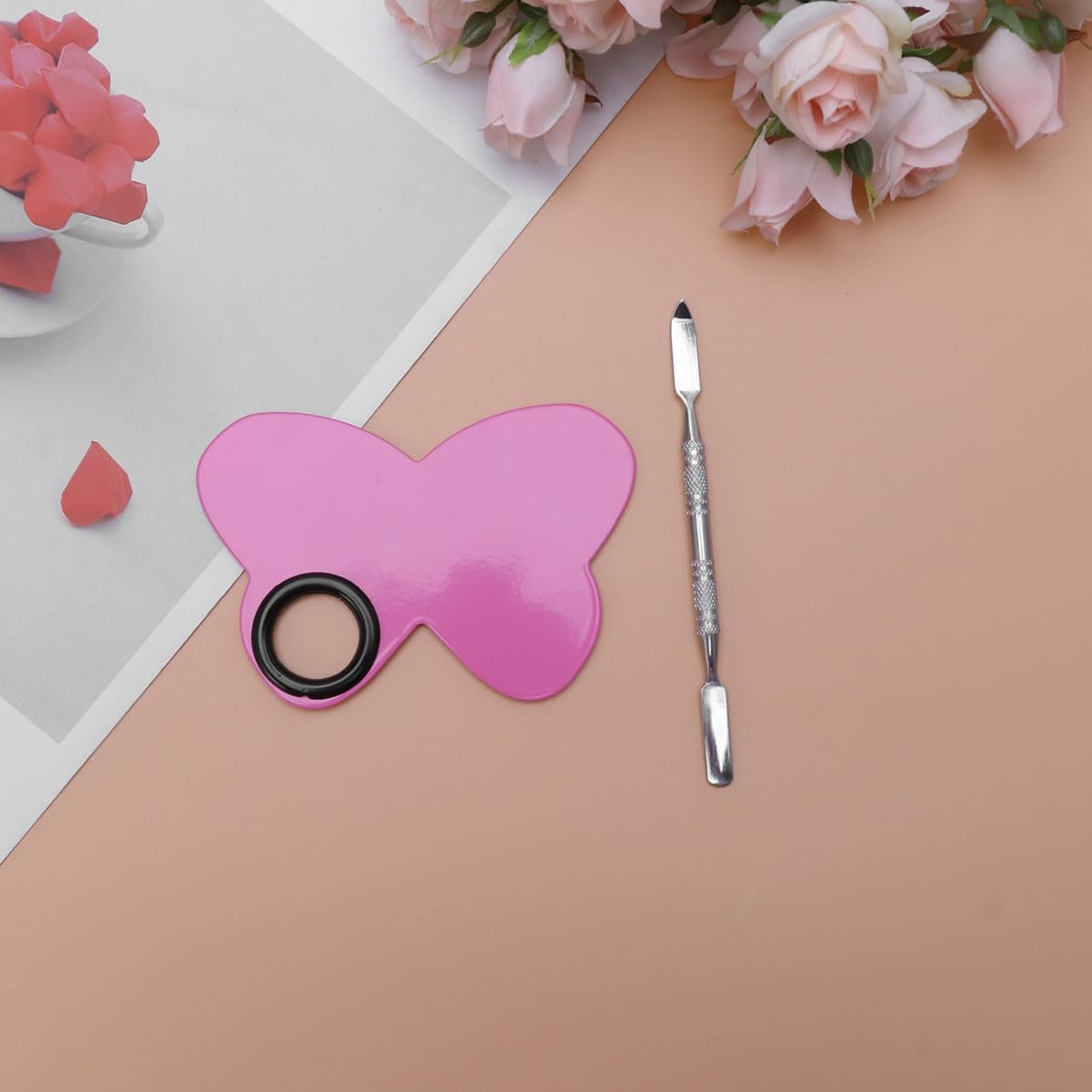 Butterfly Shaped Metal Color Mixing Palette Tray for Home Shop Use