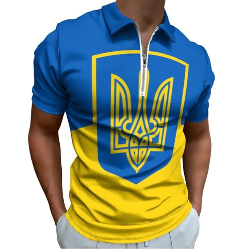 Maryland Flag Mens Zipper Polo-Shirts Short Sleeve Slim Fit Tees Tops