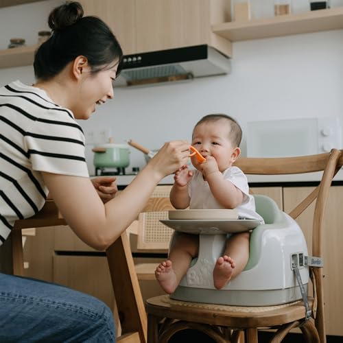 Image of Bumbo 2 Pack 3-in-1 Multi-Seat for 6 to 36 Months, Travel Baby Feeding & Play Floor Seat, Portable Booster with Tray & Toddler High Chair, Agave