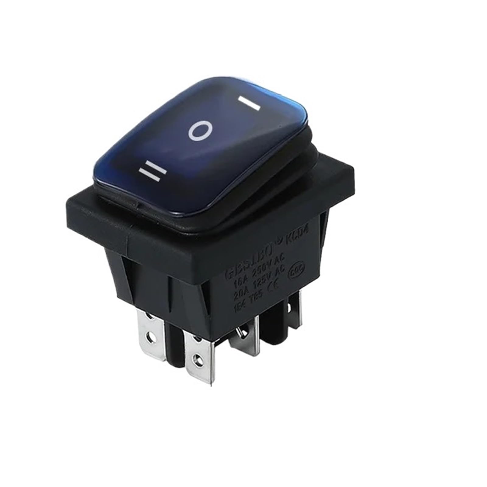 5 interruptores basculantes Impermeables KCD4 de 20 A y 125 V CA, Encendido-Apagado-Encendido, 12 V, 3 Posiciones, 6 Pines, autoblocantes, 16 A y 250 V CA.(6PIN LED Blue 220V)