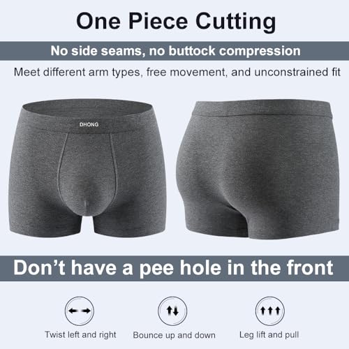 DHONG Mens Underwear Boxer Briefs Cotton Stretch Breathable Moisture Transferring and Sweat Absorbent Mid Waist 3 Pack4