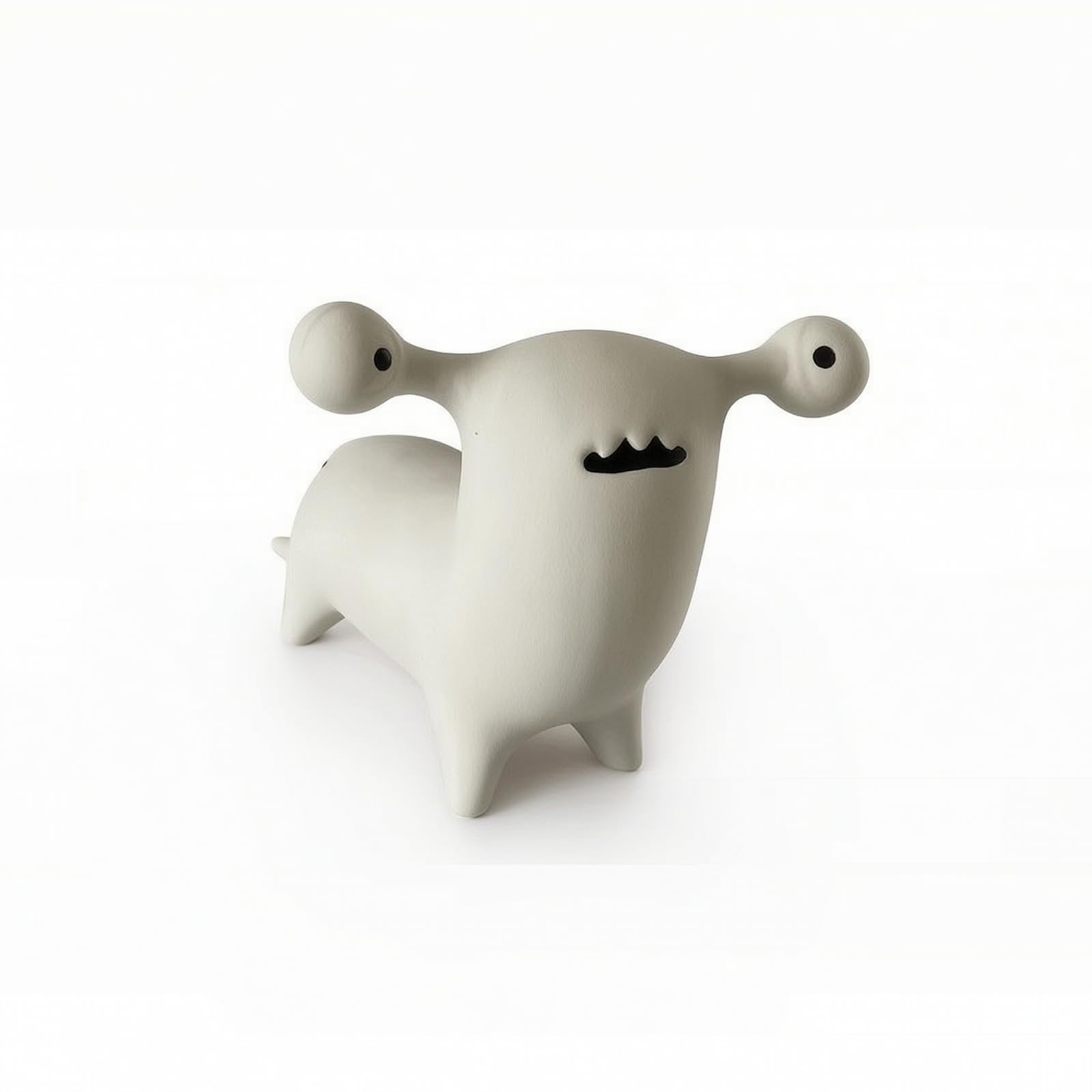 Statuetta in Ceramica Astratto Statuetta di Animale Moderno Scultura Artistica per Soggiorno, Scrivania, Bianco
