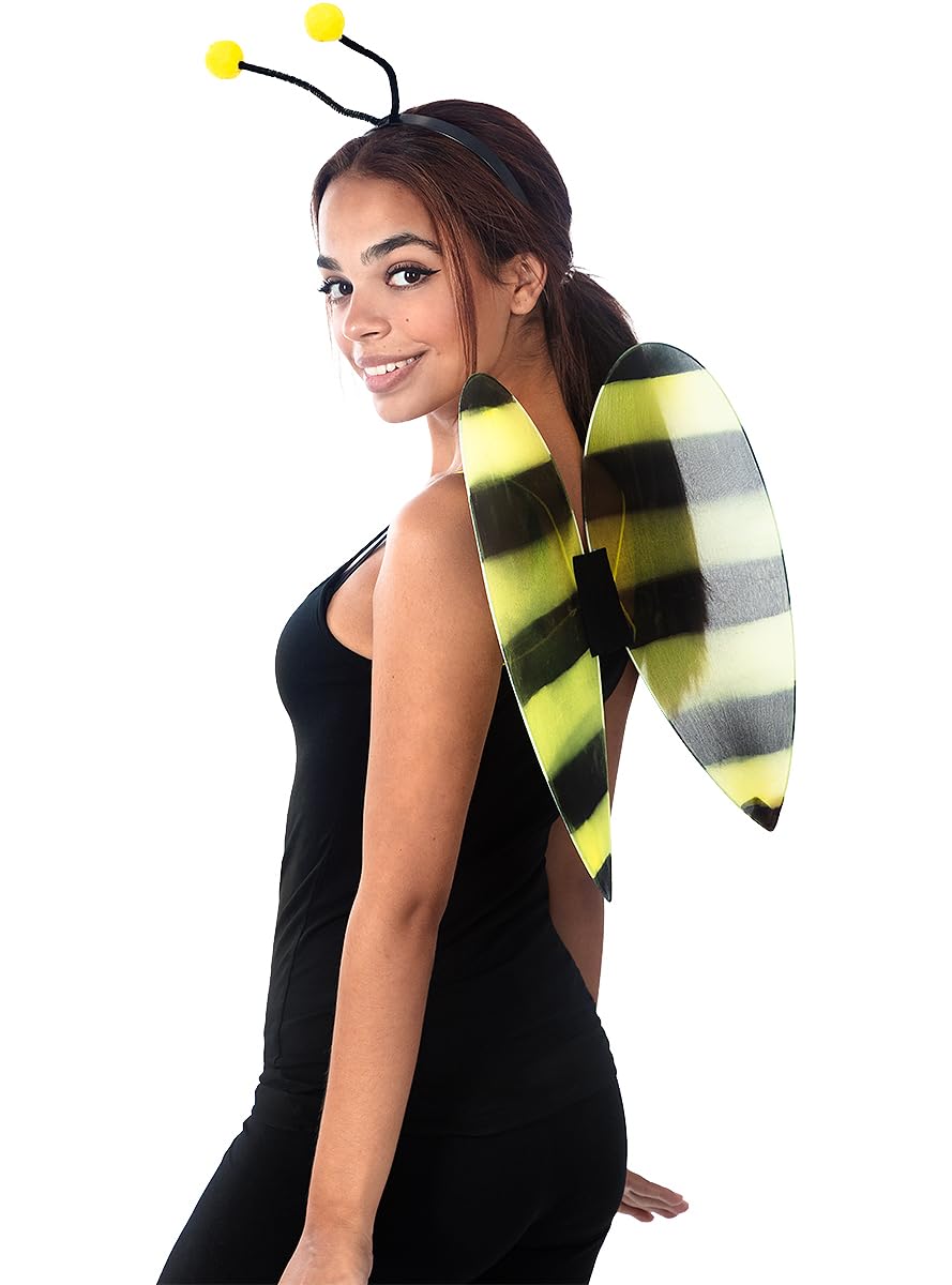 Funidelia | Alas y diadema de abeja para hombre y mujer Animales, Insectos, Bicho, Abeja - Accesorios para adultos, accesorio para disfraz - Amarillo