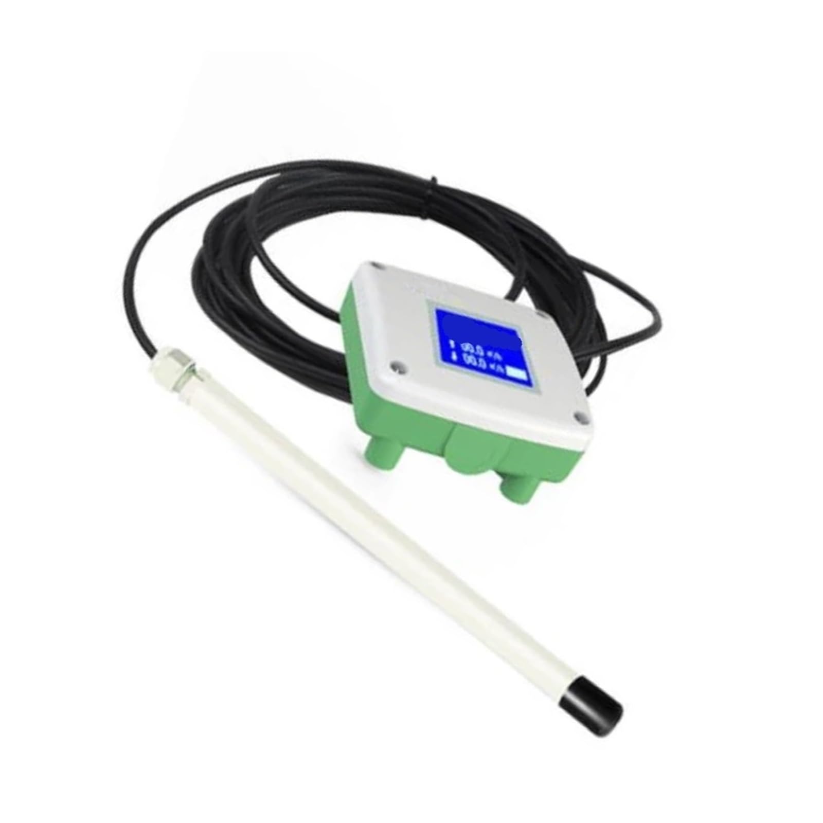 Sensor de Velocidad del Aire, Volumen de Aire, Temperatura del Aire con Pantalla LCD, caudalímetro de Aire, totómetro, Salida de 4-20 mA, 0-5 V, 0-10 V(0-5V 12V Power)