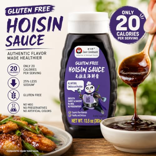 Image of Sauce Grandmaster Gluten Free Hoisin Sauce for Stir Fry, 25% Less Soidium | Sweet & Savory Chinese BBQ Sauce, Low-Cal, No Preservatives, All-Natural Handmade, Authentic Asian, from BBQ to Dipping