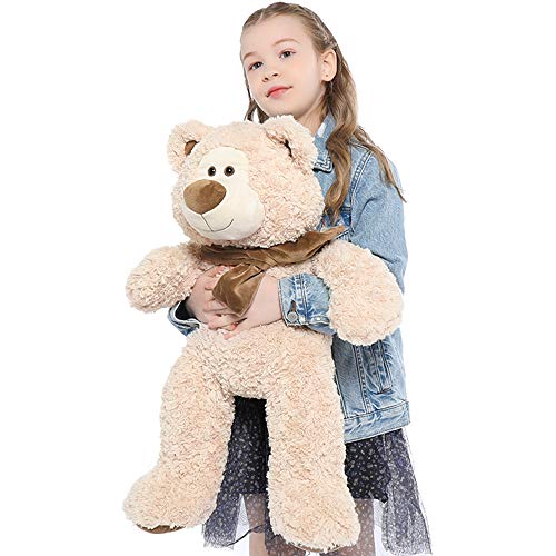 Tezituor Cute Big Teddy Bear Stuffed Animal Soft Hug Plush Toy Gift for Girlfriend Kids (24 Inches, Beige)
