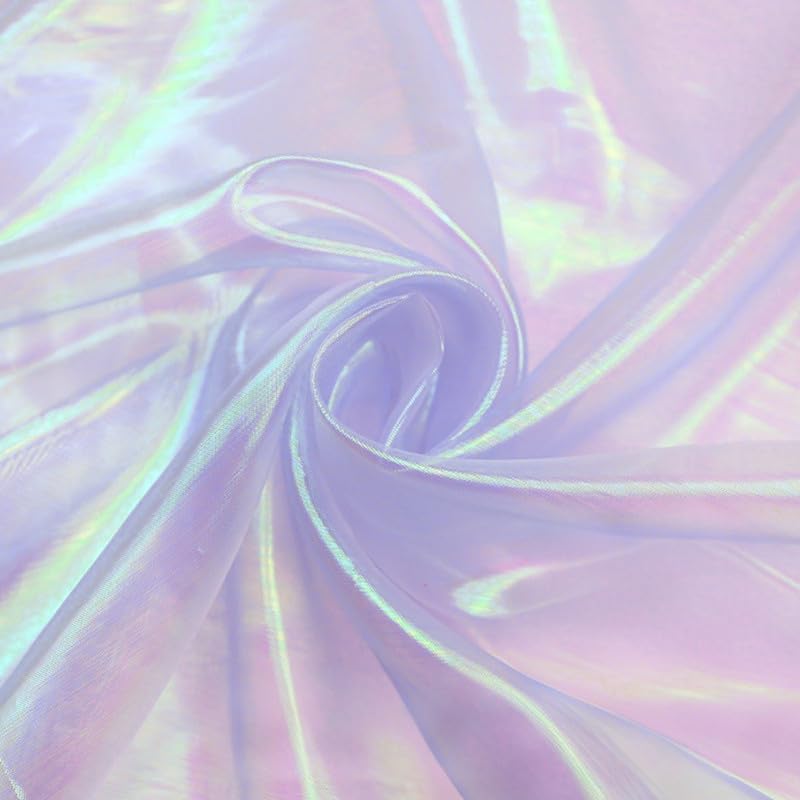 Light Purple Organza Fabric 1.5M*3M,Iridescent Organza Fabric,ridescent Holographic Gauze Fabric