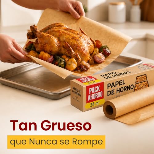 Miniatura 6 de Papel De Horno Sin Blanquear - Papel Horno Rollo De 38cm X 64m Con Cortador, Papel Vegetal Horno Para Hornear, Cocinar, Asar A La Parrilla, Vapor Y Freidora De Aire Por Baker S Signature