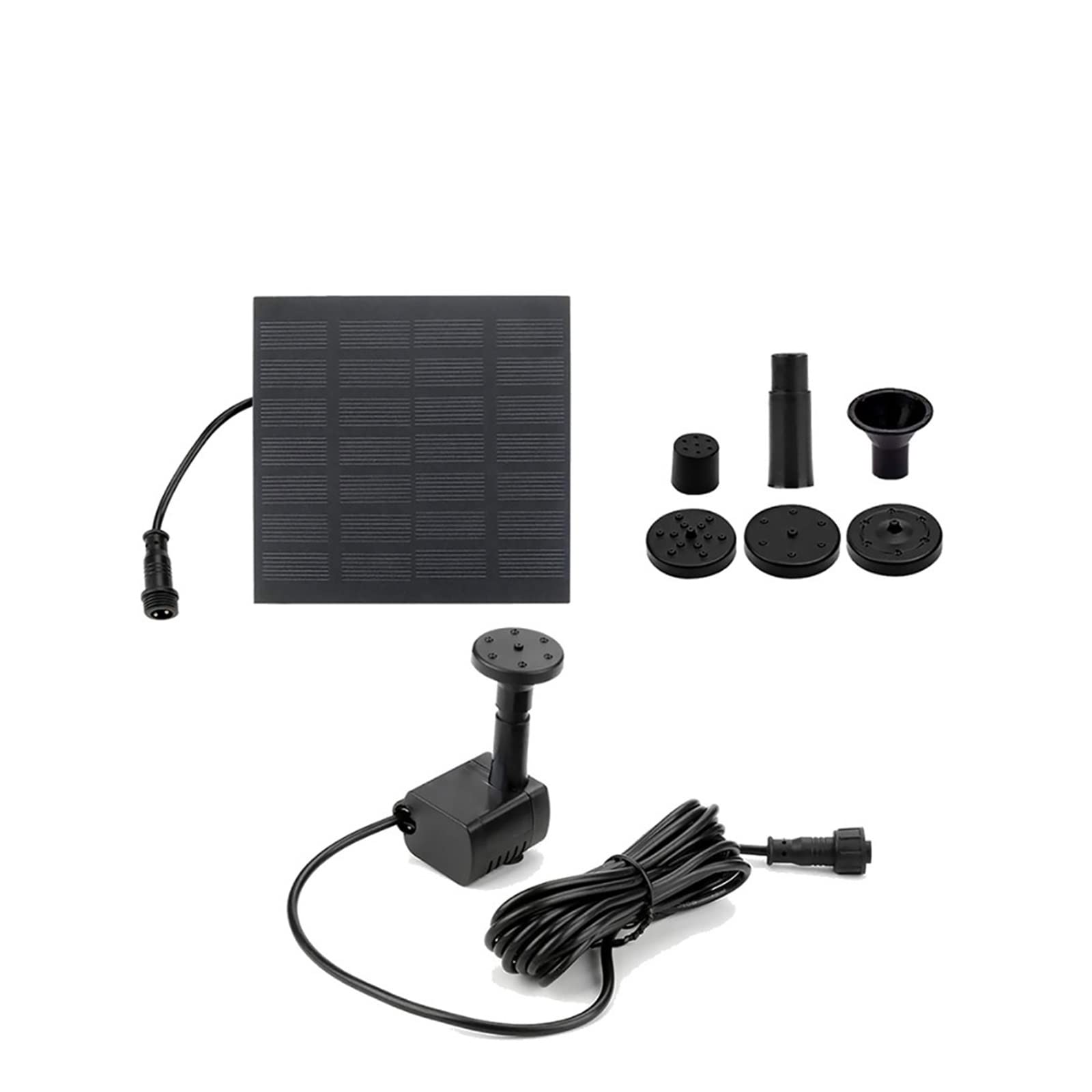 Solar Water Pump Fountain With 6 Nozzles Aquarium Wave Maker Decorative Prop For Bird Bath Pool Garden Submersible Efficient Use Of Energy(5W 6 Sprays)
