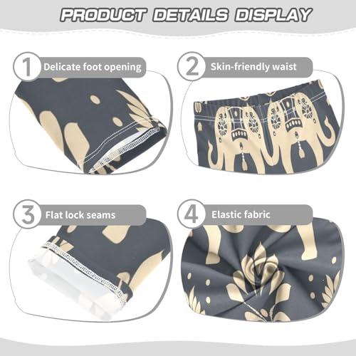 Bolaz Toddler Girls Leggings Printed Yoga Pants Leggings Grey Elephant for Kids3