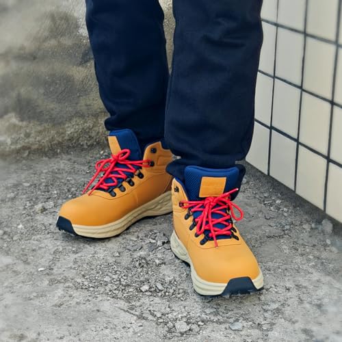 Image of Blapek Steel Toe Boots for Men Puncture Resistant Work Shoes Slip Resistant Leather Safety Sneakers Lightweight Breathable Comfortable Industrial Footwear