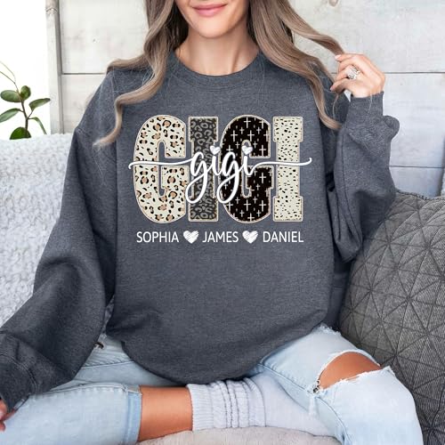 Personalized Gigi Sweatshirts, Custom Bible for Grandma Shirts with Grandkids Names Gifts for Grandmothers Christmas Mothers Day4