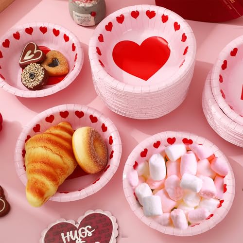Bols en papier Saint-Valentin x100 pour simplifier le nettoyage des grands buffets