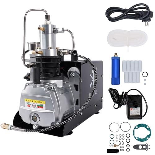 TUXING PCP Luftkompressor 4500Psi/300Bar Paintball-Kompressor, Hochdruck-Luftkompressor für Autoreifen Pcp Luftgewehr, Scuba Tank Füllung (mit Dual Cooling System) TXES021-1