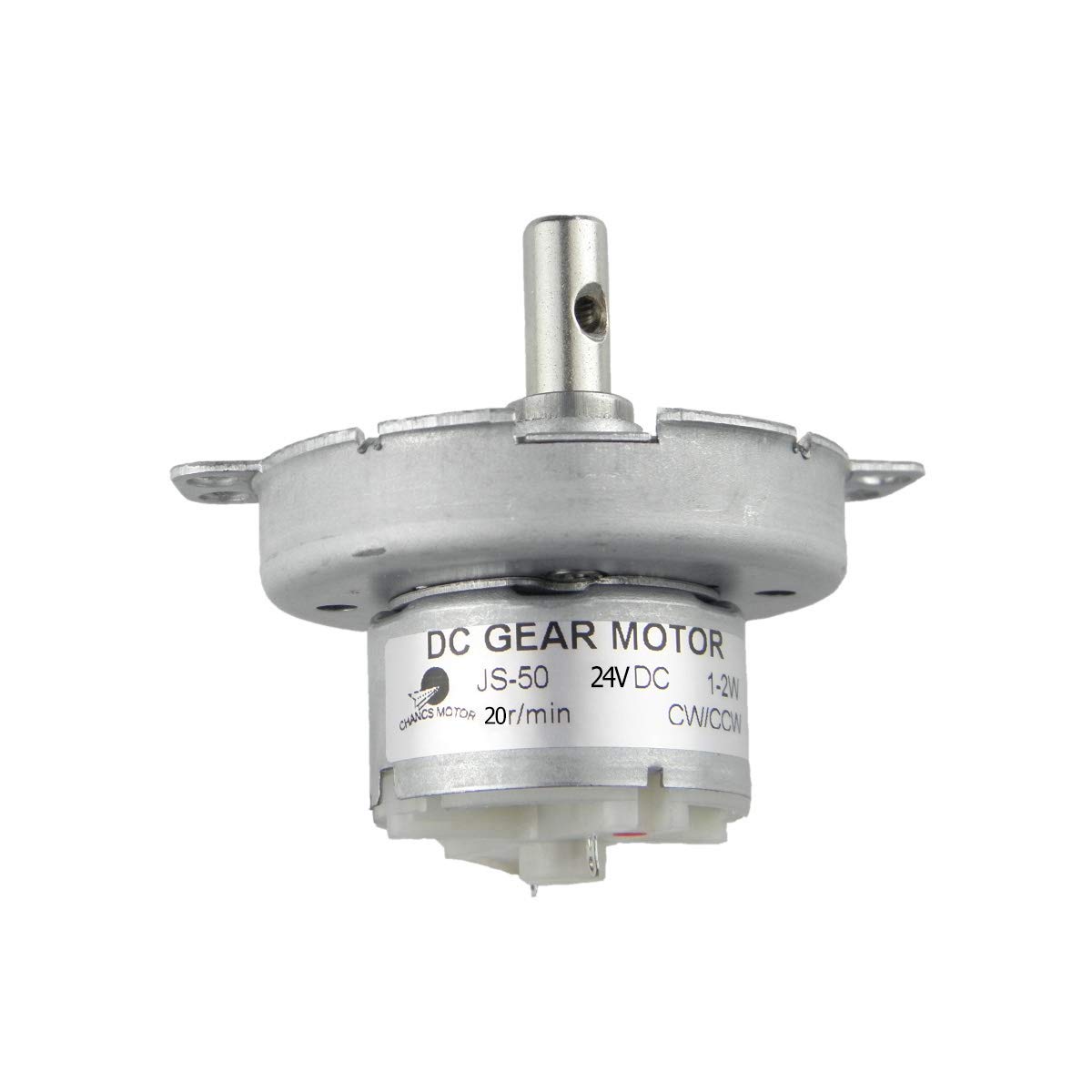 CHANCS 24V DC 20RPM JS-50 DC Gear Motor Metal Outer Reduction Gear Box — image 1