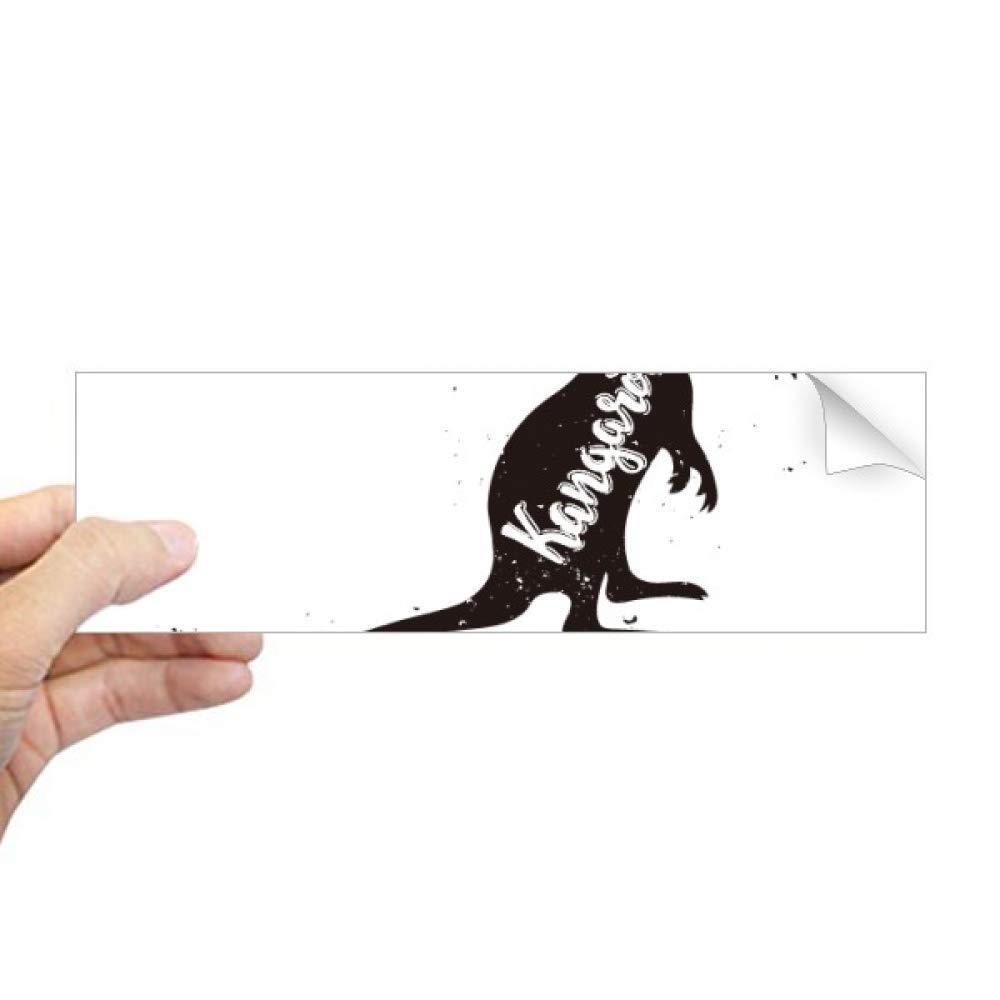 Autocollant kangourou noir et blanc rectangulaire pour voiture et vitres