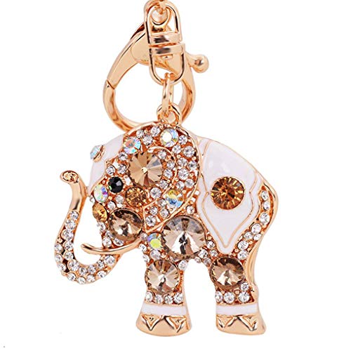 Preisvergleich Produktbild Mädchen-Frauen-Art und Weise eleganter Rhinestone-Elefant Schlüsselanhänger Schlüsselanhänger Auto Purse Handtaschen Zubehör