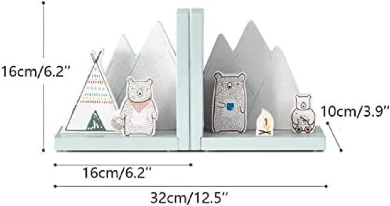 Book End Cute Bookends Interesting Book End Decoration Bookend Modern Wooden for Home Office Book Stoppers, 32*10*16cm