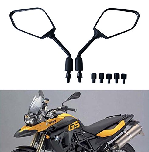 Motobiker 1Pair Heavy Duty Motorcycle Rear View Side Mirrors-8mm 10mm Clockwise Threaded Mounting Bolt-Fits Compatible with Kawasaki, Suzuki, Honda, Victory and More