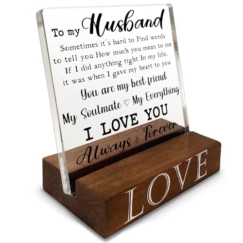 Gifts for Husband from Wife, To My Husband Plaque, Husband Appreciation Gifts from Wife, Husband Christmas Wedding Anniversary Valentines Day Birthday Gifts From Wife Decorative Sign VZH1