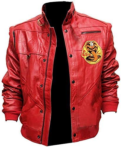 Johnny Lawrence karate kid Jacket Red Faux Leather For Mens