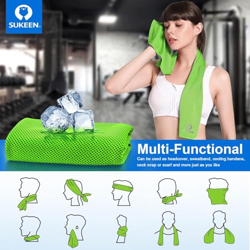 Image of KUEN [4 Pack] Cooling Towel (40 inchx12 inch), Ice Towel, Soft Breathable Chilly Towel, Microfiber Towel for Yoga, Sport, Running, Gym, Workout,Camping, Fitness, Workout & More Activities