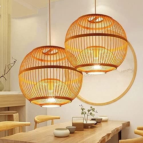Woven Rattan Pendant Light, Kitchen Island Hanging Lights Living Room Chandelier
