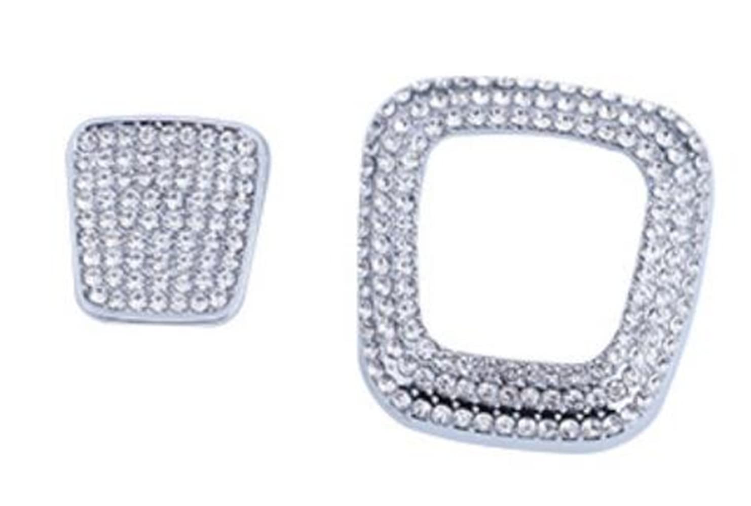 YUWATON Car Bling Cover Decals Interior Accessories fit for Mercedes Benz W177 A220 CLA GLB GLA 2020-2022 Rhinestone Crystal Shiny Modification Accessory (Silver, Seat headrest Button Sticker)