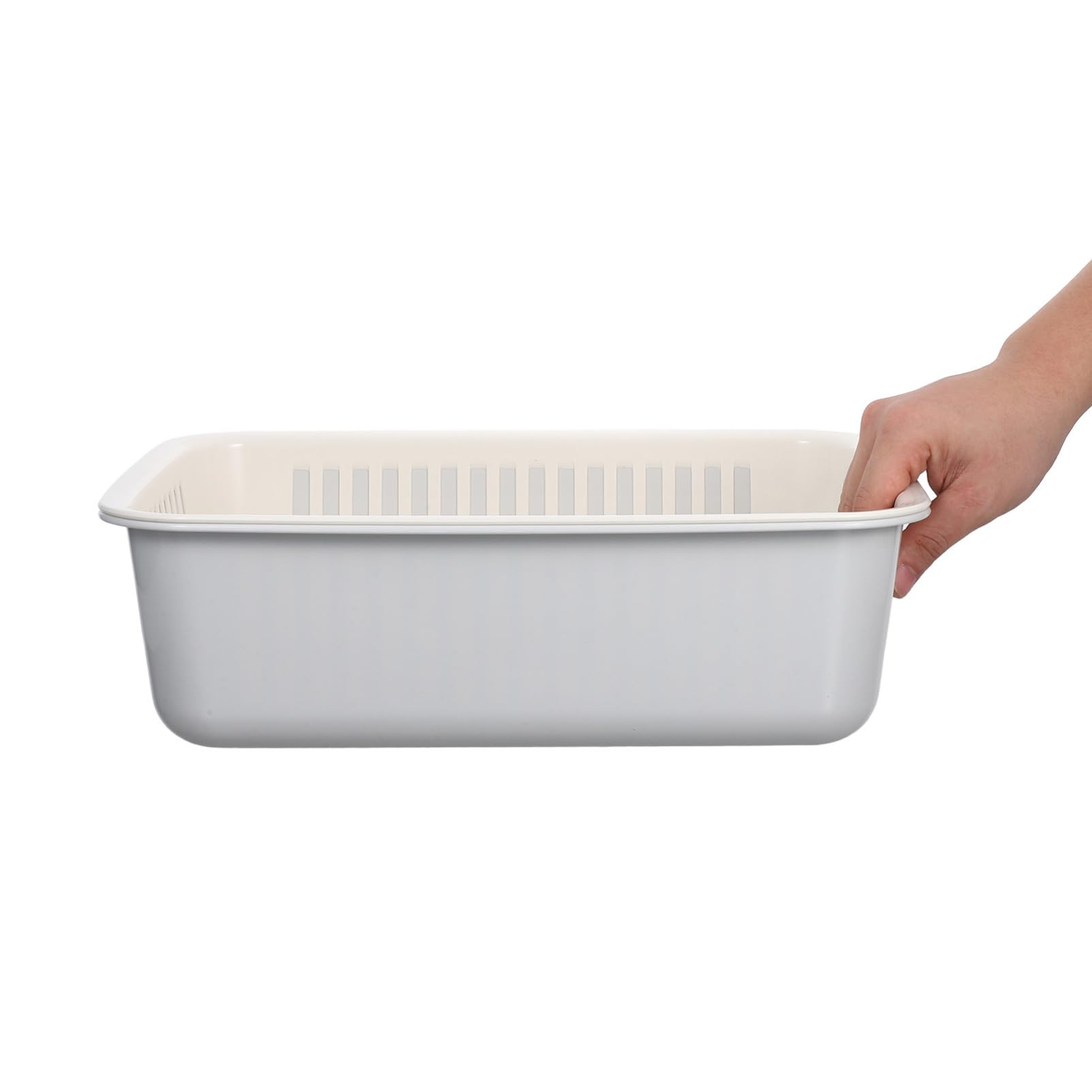 Colador de Frutas de Plástico Doble Capa y Drenaje para Cocina