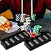 MIFENDUCT 2 Pack Acrylic Poker Chip Tray Racks Casino Chip Holder Desktop Display Case for Blackjack, Texas Hold'em, Parties, Family Game Night - Each Holds 100 Chips (Black)