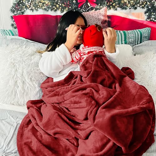 Image of VAS COLLECTIONS Premium Plush Single Blanket | 300 GSM Lightweight Cozy Soft for Bed, Sofa, Couch, Travel & Camping| 150x220 cm or 60X86 inches | RED