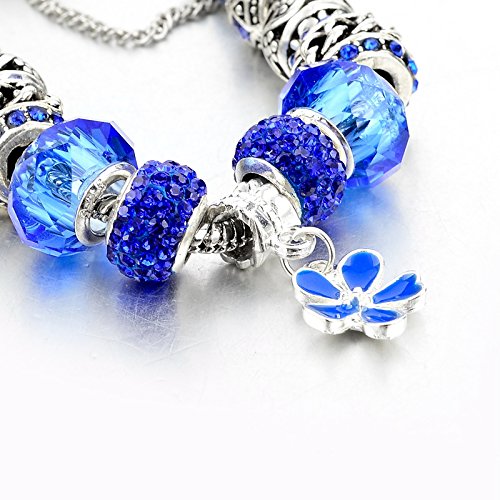 Snake Chain Flower Charm Hand Bracelets for Girls