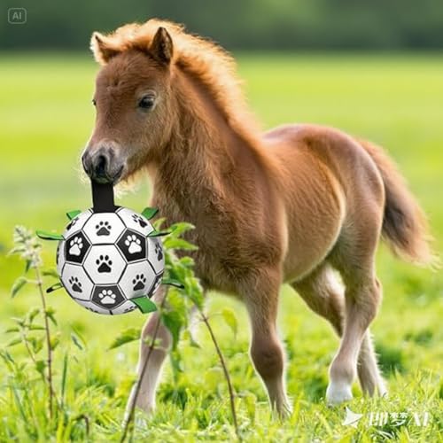 Image of Amasiver Dog Soccer Ball Toys, 9'' World Cup Dog Soccer Ball with Straps, Dogs Birthday Gifts, Water Toy, Herding Ball, Durable Balls for Large XLarge Pet, Outdoor Dog Toy (9 Inch-XLarge)