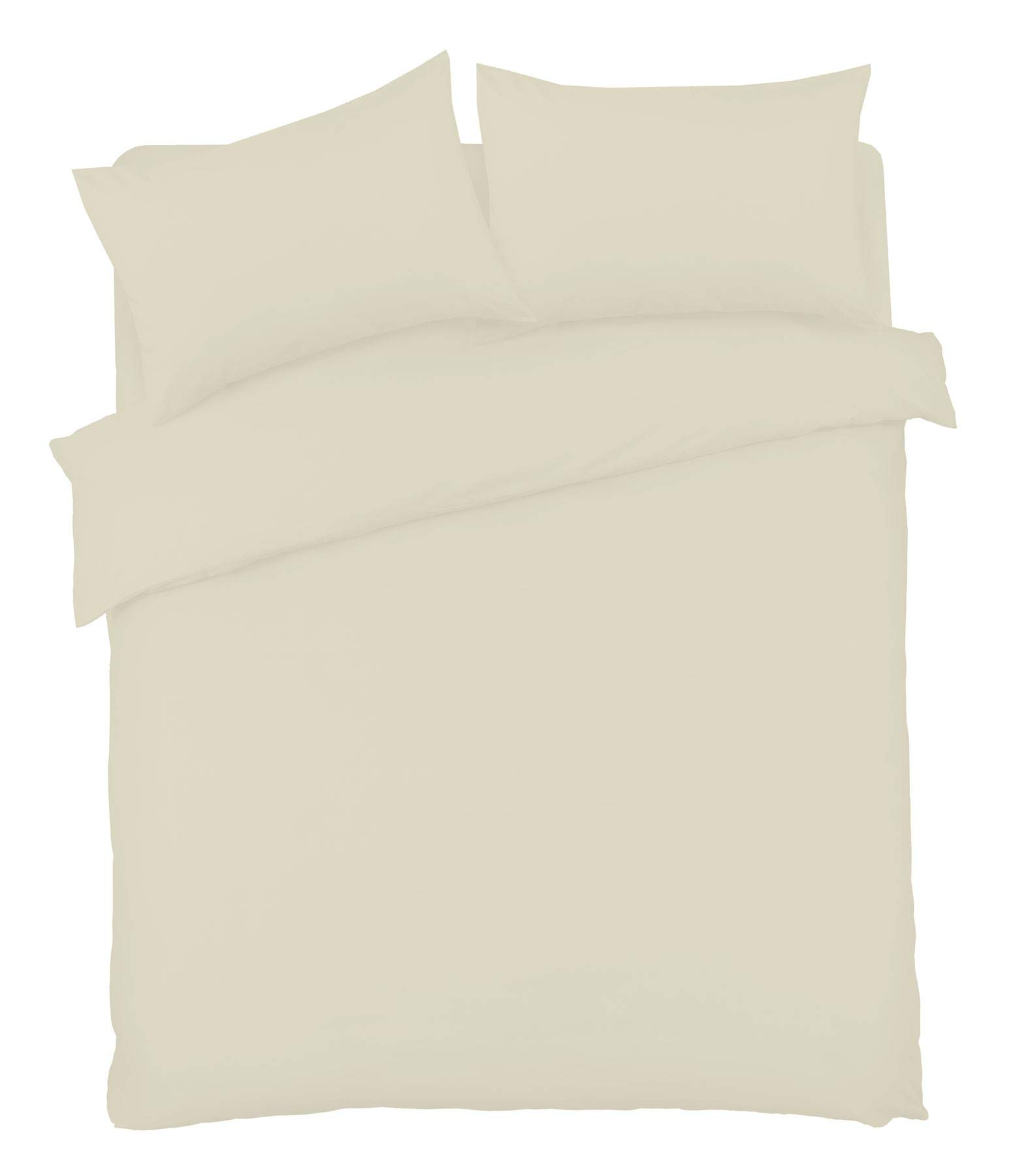 Olivia Rocco Cream Duvet Cover Set Easy Care Plain Dyed Quilt Cover Sets, Single