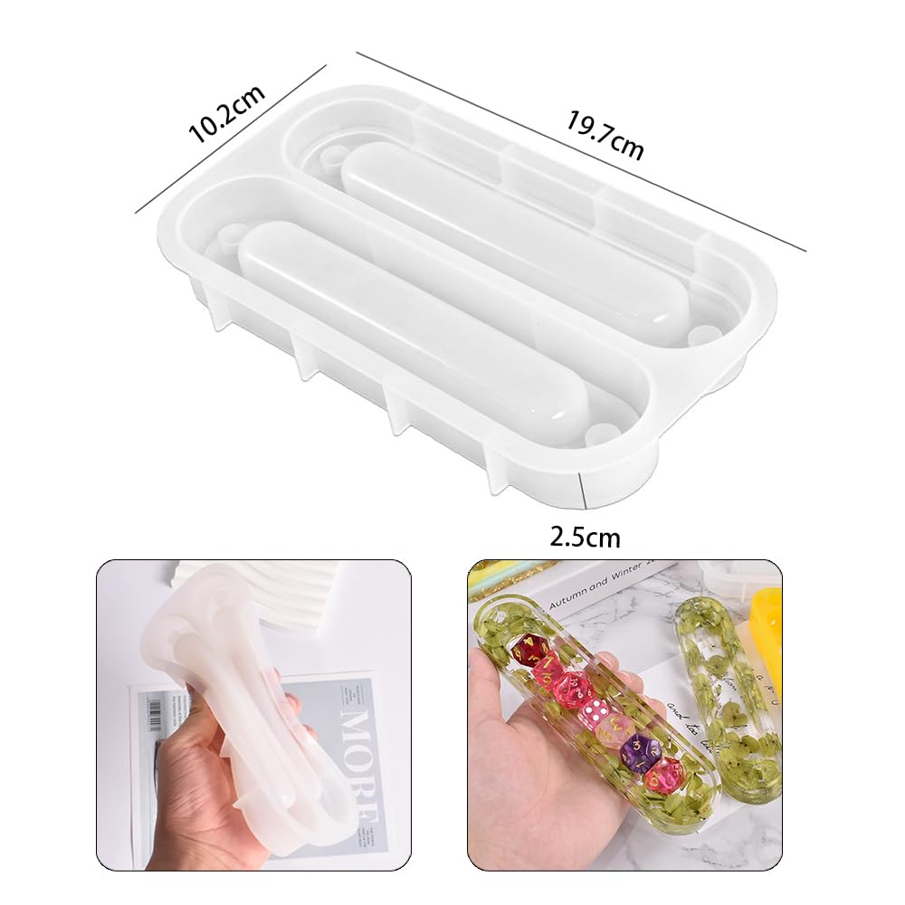 Moule Silicone Dés DND RPG + Boîte Rangement - 7 Formes Polyédriques Pour Jeux De Rôle