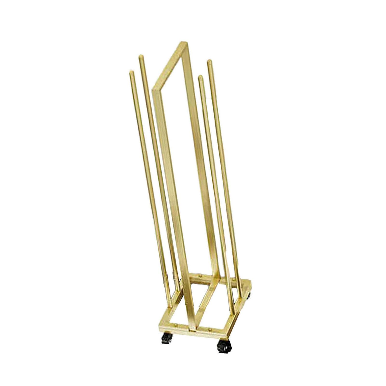 BHGFYXBS Movable Clothes Hanger Holder With Swivel Caster Wheels, Neat And Tidy For Closet Laundry Retail Store,Gold-100x30x35cm